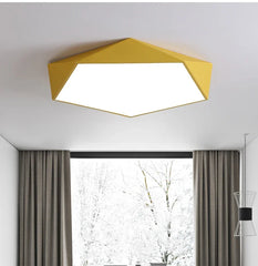Modern Geometric Faceted Flush Mount Ceiling Light Fixture