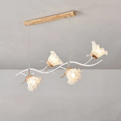 Green Floral Chandelier Acrylic Flower Pendant Light