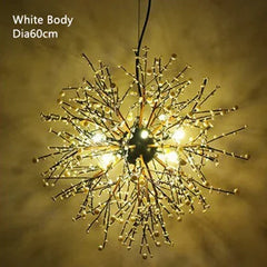 Starburst Pendant Light with Colorful Ceramic Flower Accents