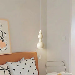 Cream Gourd Pendant Light Modern Cord Hung Fixture