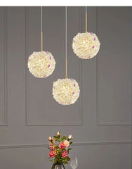 Gold Crystal Orb Pendant Light with K9 Crystal Accents