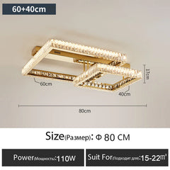 Gold Crystal Geometric Flush Mount Ceiling Light