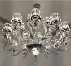 Crystal Candle Style Chandelier with Crystal Shades