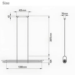 Technical drawing of a shower head with dimensions labeled