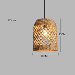 Woven Bamboo Pendant Light Natural Rattan Art Lantern Chandelier