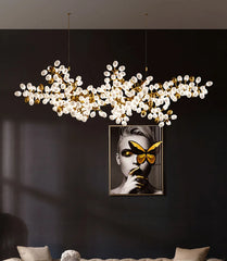 Gold Metal Frame Cluster Pendant Light with Frosted Glass Shades