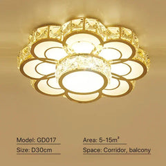 Gold Crystal Flower Flush Mount Light