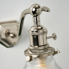 Chrome Floral Glass Wall Sconce - Modern Bedside Sconce