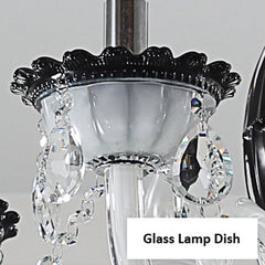 Black Crystal Candelabra Chandelier with Waterfall Droplets
