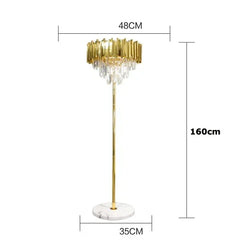 Tiered Crystal Chandelier with Black Accents and Gold Finish