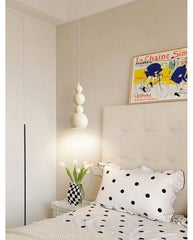 Cream Gourd Pendant Light Modern Cord Hung Fixture