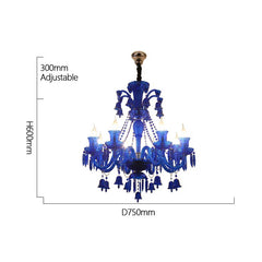 Colored Crystal Tiered Candelabra Chandelier
