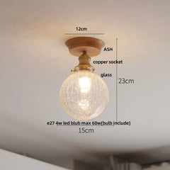 Ceiling light fixture with measurements labeled on a neutral background