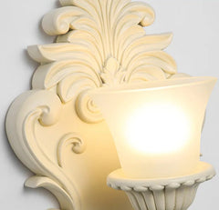 Matte White Resin Floral Wall Sconce Hanging Ceiling Light Fixture