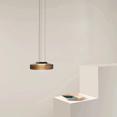 Modern Glass Disk Pendant Light with Amber, Smoke, and Green Hues
