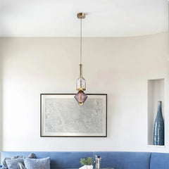 Glass Orb Pendant Light with Brushed Gold Finish