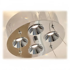 Crystal Floral Ring Chandelier Chrome Pendant Light