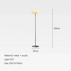 Modern Mushroom Shape Floor Lamp with Metal Finish