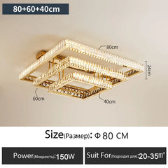 Gold Crystal Geometric Flush Mount Ceiling Light