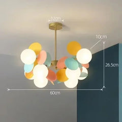 Gold Starburst Branch Chandelier with Globe Shades
