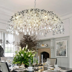 Modern Crystal Waterfall Chandelier Pendant Light with Cascading Drops