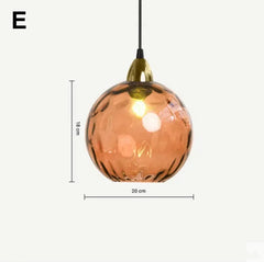 Textured Glass Globe Pendant Light with Gold Finish Metal Frame