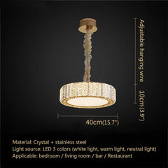 Modern Gold Crystal Oval Chandelier with Integrated LED