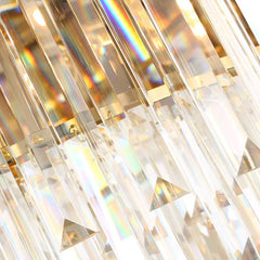 Tiered Crystal Chandelier with Black Accents and Gold Finish