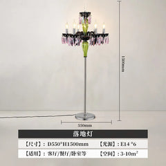Crystal Candelabra Chandelier Multi-Color Crystal Accents