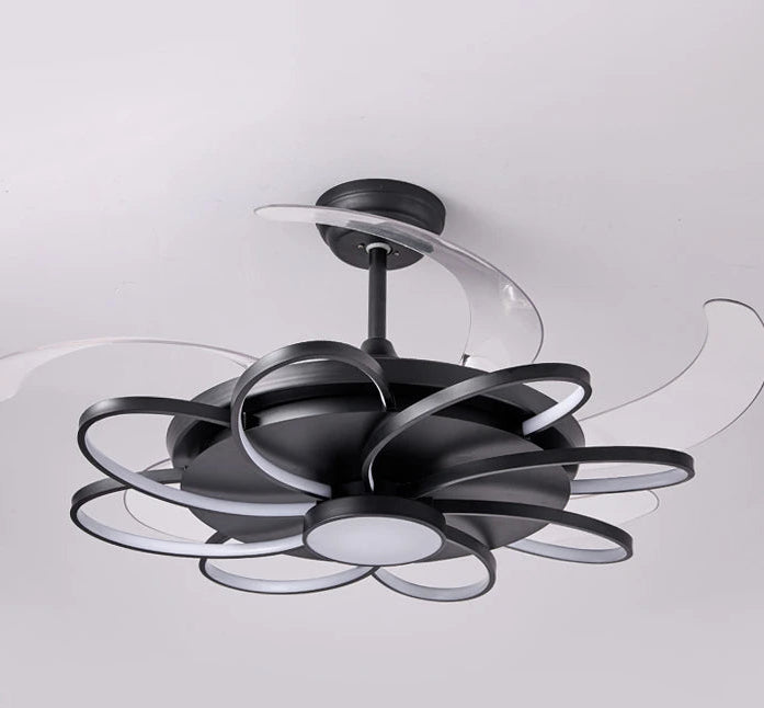 Modern ceiling light fixture with black finish on a white background