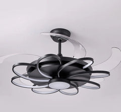 Modern ceiling light fixture with black finish on a white background
