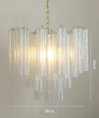 Tiered Frosted Glass Tube Chandelier Semi-Flush Mount Light