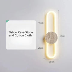 Stone Wall Sconce with Yellow Light Accent Fixture
