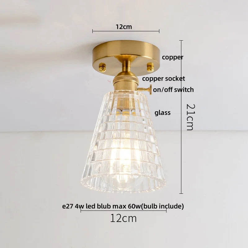 Ceiling light fixture with measurements and component labels