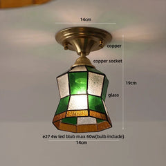 Ceiling light fixture with measurements on a neutral background