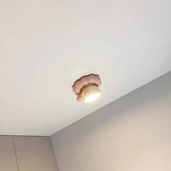 Cute Pink Bow Cloud Flush Mount Ceiling Light Fixture