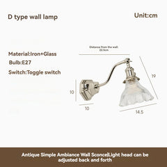 Chrome Floral Glass Wall Sconce - Modern Bedside Sconce