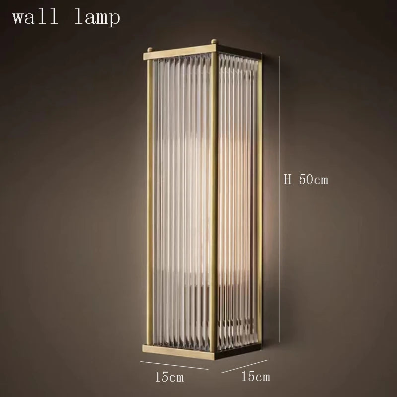 Wall lamp with dimensions on a dark background