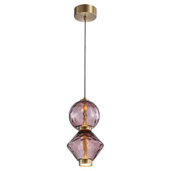 Glass Orb Pendant Light with Brushed Gold Finish