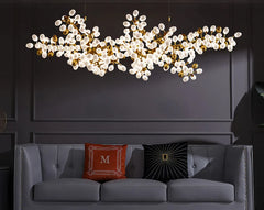Gold Metal Frame Cluster Pendant Light with Frosted Glass Shades