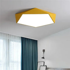 Modern Geometric Faceted Flush Mount Ceiling Light Fixture