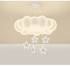 White Cloud Acrylic Pendant Light with Star Accents