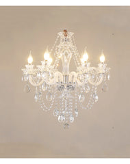Gold Crystal Waterfall Chandelier with Draping Gemstone Accents