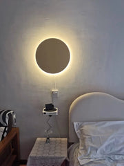 Gold Modern Circular Wall Sconce with Subtle Glow Accent Metal Frame