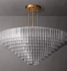 Chandelier with crystal design on a gray background