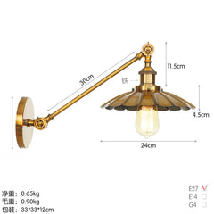 Brushed Gold Industrial Cone Shade Wall Sconce Light