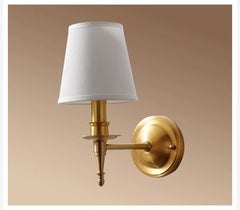Polished Copper Ring Chandelier with Fabric Shades