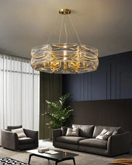 Gold Frame Geometric Crystal Chandelier Pendant Light Fixture