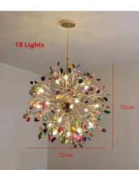 Gold Leaf Shaped Chandelier Modern Pendant Light