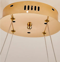 Gold Butterfly Glass Ring Chandelier Modern Pendant Light Fixture